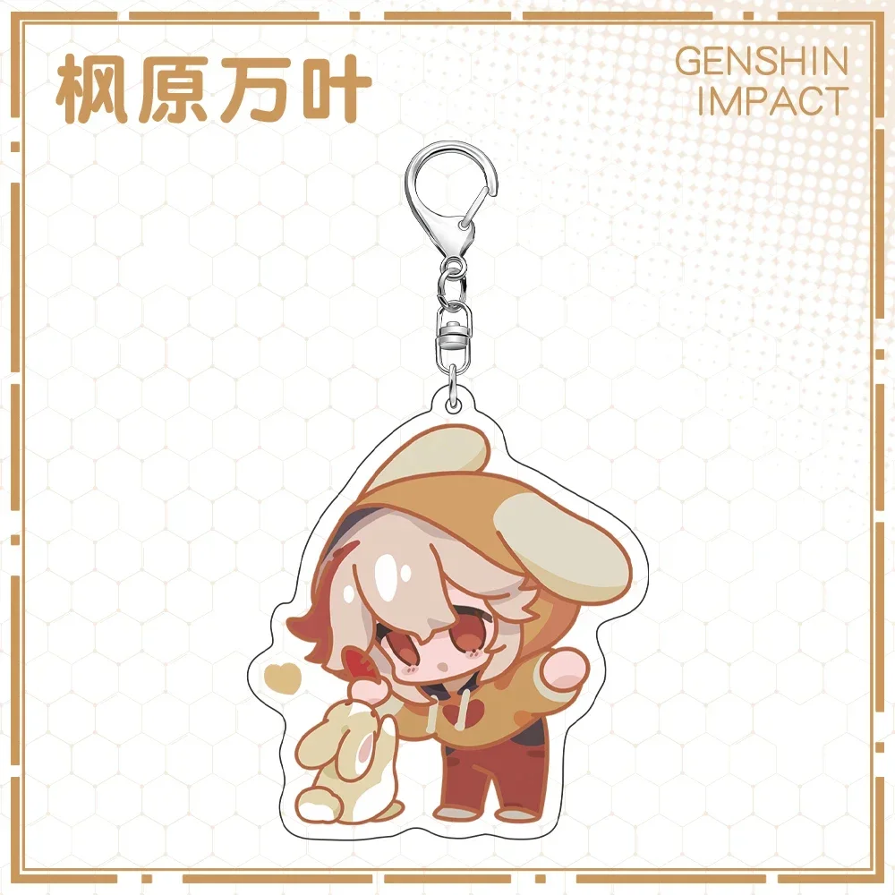 Anime Genshin Impact Tartaglia Venti Xiao Wanderer Neuvillette Kaedehara Kazuha Cosplay Ear series pendant Acrylic Keychain Cute