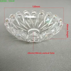 2pcs European style crystal lamp transparent color feather flower-shaped glass dish candle lamp chandelier dish accessories