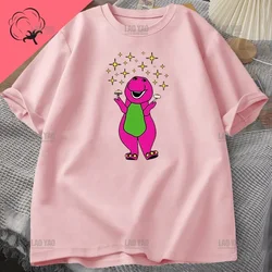 Funny Barney & Friends Cartoon T-shirt Men's Clothing T-shirt Summer Print T-shirt Cotton Unisex Top for Men and Women