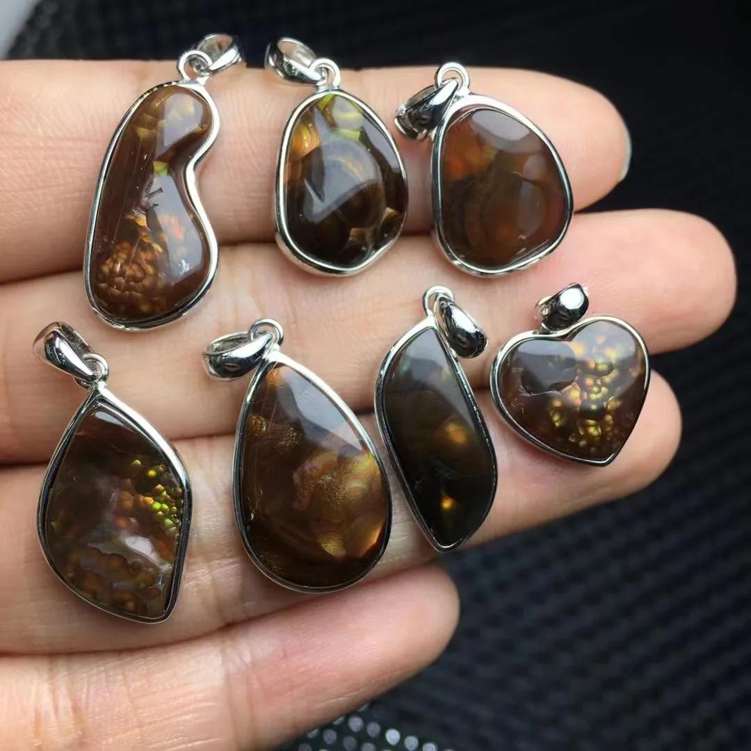 Unit One Piece 925 Silver With Popular Sale Natural Fire Agate Crystal Healing Random Shape Pendant For Gift