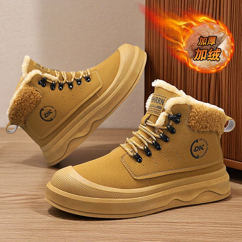 

Winter Shoes for Men Boots Warm Plush Casual Shoes Outdoor Ankle Snow Boots