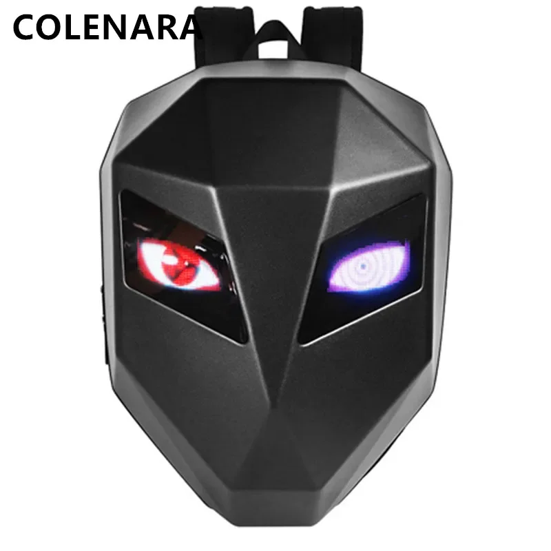 

COLENARA Men's Backpack PC Hard Shell Shoulder Bag LED Outdoor Riding Bag Helmet Bag 15.6 Inch Laptop Women's School Bag