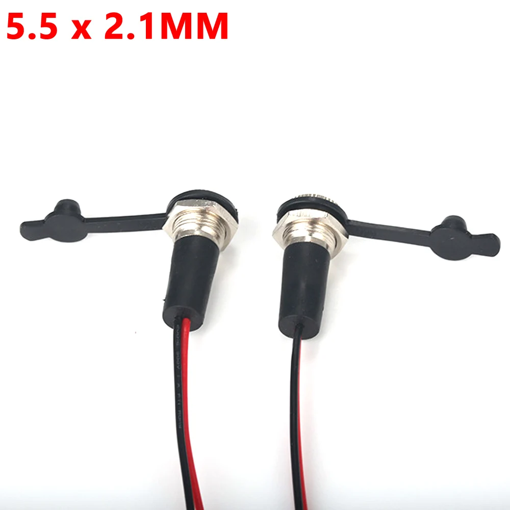 10pcs 10A waterproof 5.5 x 2.1 2.5 mm 5521/ 5525 DC Power Socket Female Jack Panel Mount Solder Connector Adapter With Nut Snap