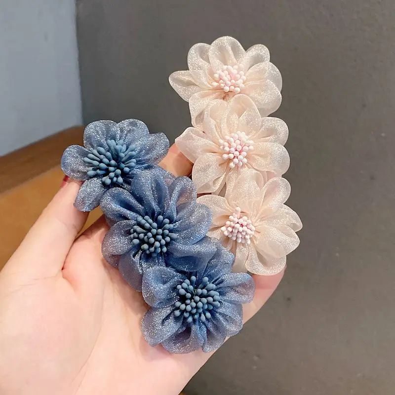 New Hairpin Stylish Flower High-end Spring Clip High-end Hair Accessory One Line Clip Hair Clip