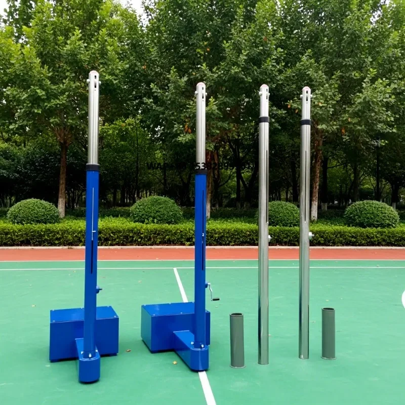 Hot Sale High Quality Steel Aluminium Inground Movable Adjustable Volleyball Pole Sports Facilities Competition or Training
