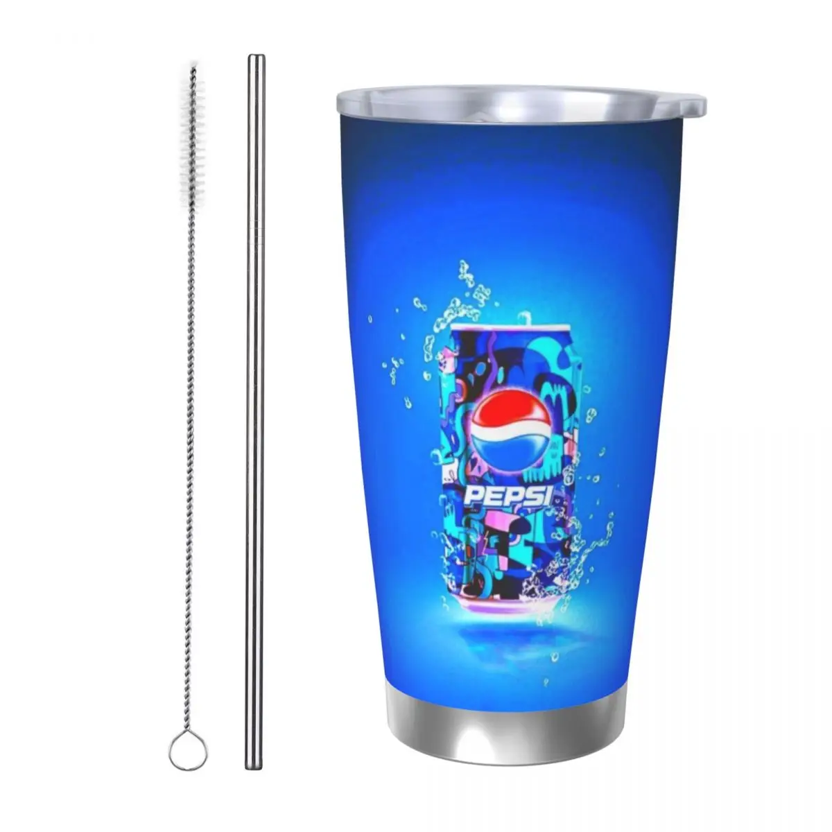 P-Pepsi 20oz Stainless Steel Insulated Thermal Coffee Car Cup Cold Hot Mugs Vacuum Flask