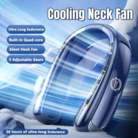 New 15000mAh Portable Neck Fan Smart Digital Display USB Rechargeable Outdoors Bladeless Silent Cooling Neck Fan for Summer