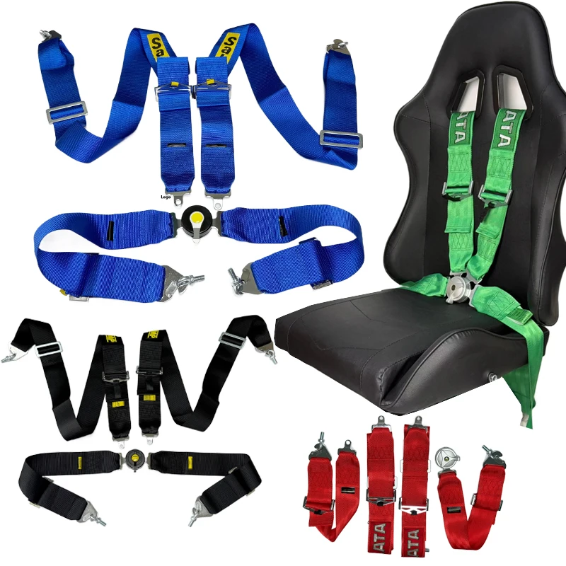 

New racing harness seat belt 3inch 4 point fixing mounting quick release nylon car safety JDM takata seat belt strap Car modify
