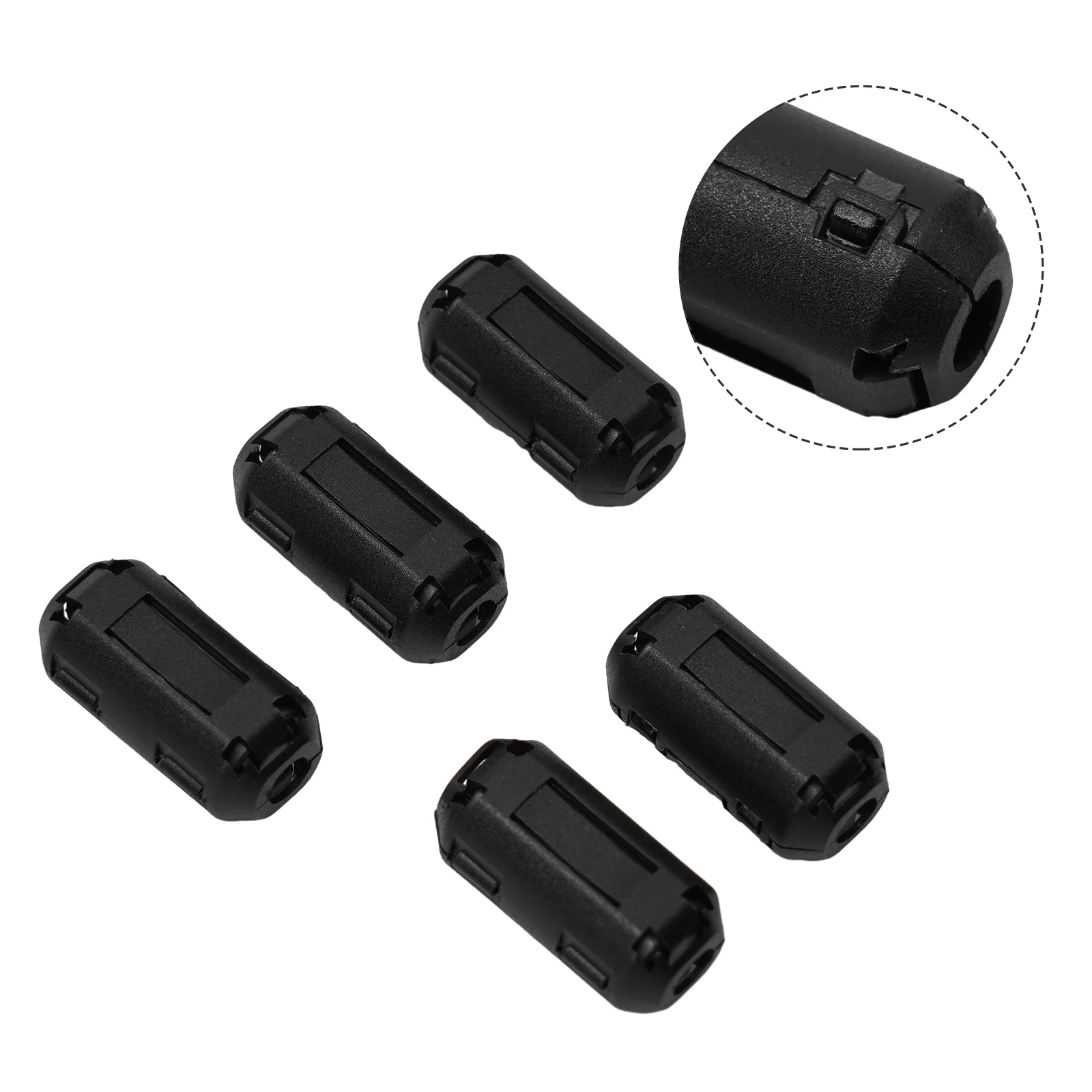 

5pcs 3.5/5/7/9/13mm Toroidal Core Ferrite Bead Clip Choke EMI RFI Noise Filter Clip For Power Cord USB Antenna Audio Cable