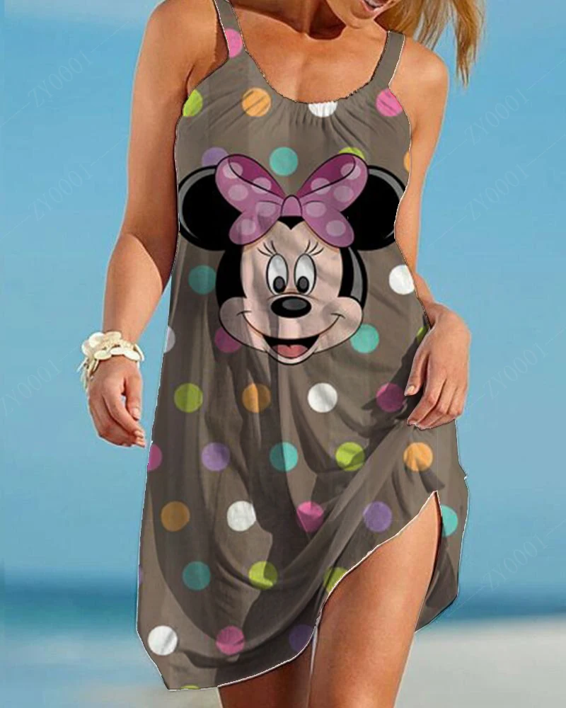 Disney Bodycon Dresses for Women Clothing Women's Summer Sundresses 2025 Fashion Woman Blouses 2022 Beach Outing Chic Point TOP