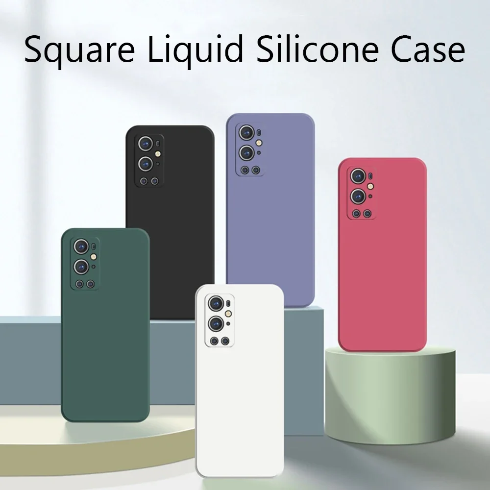 Square Liquid Silicone for OnePlus One Plus 7 7T 8 8T 9 Pro 9R 9RT T 10R Ace Nord N20 Original Soft Camera Protective Back Cover