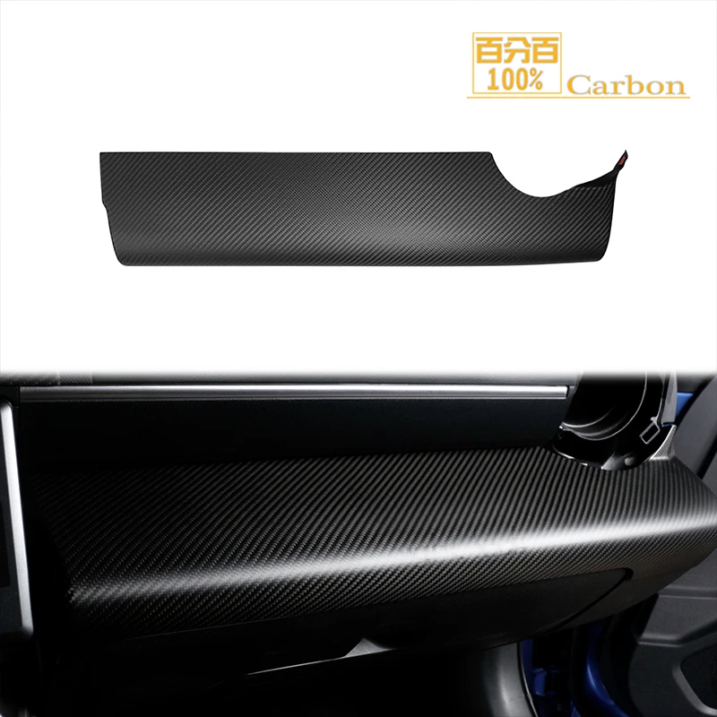 LHD Real Dry Carbon Fiber Passenger Side Dashboard Panel Trim Cover Decoration For Toyota GR86 For Subaru BRZ 2022-2024