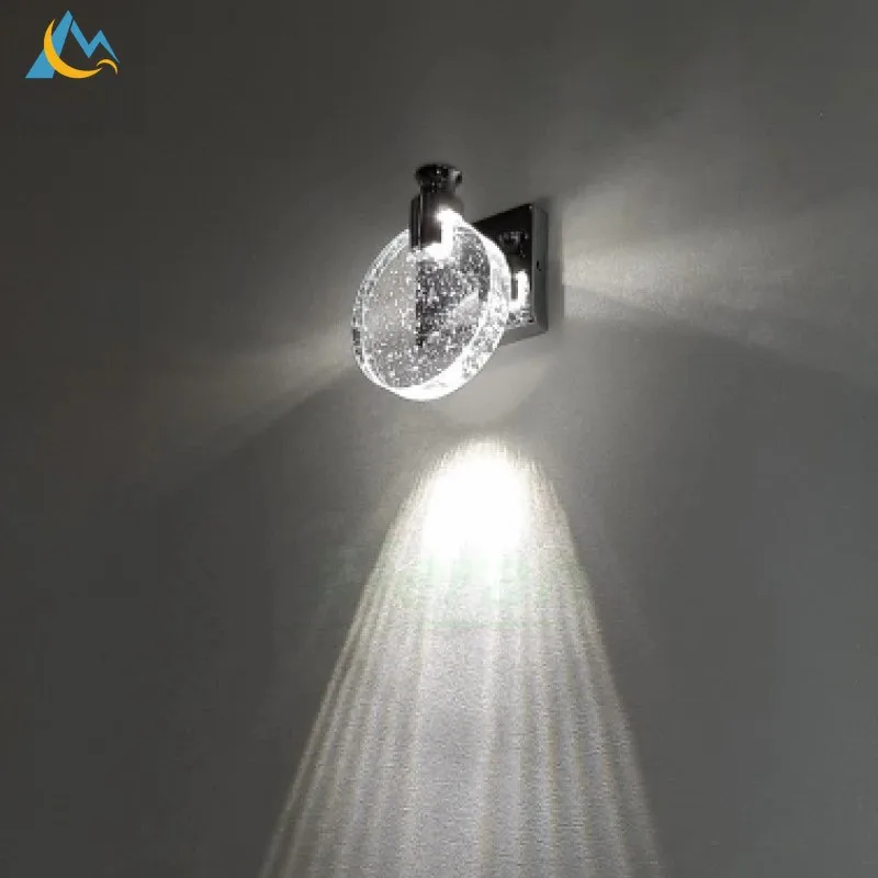 Lámpara de pared LED de cristal Simple para dormitorio, lámpara frontal de espejo, lámpara de maquillaje para baño, luces de decoración del hogar