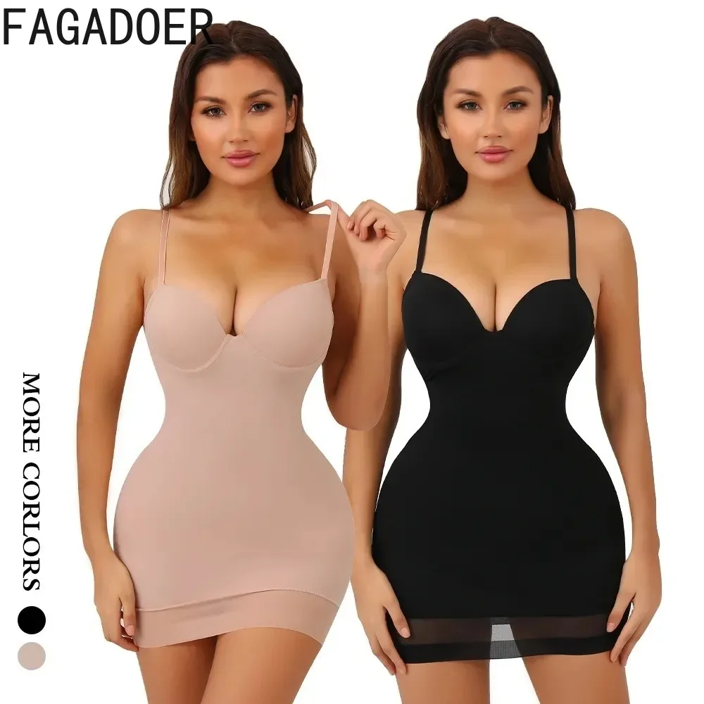 FAGADOER Sexy Bodycon Mini Dress Women Solid Color Spaghetti Strap Adjustable Mesh Patchwork Dresses Hot Girl Clothing 2025 New