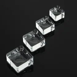 Crystal Square Sphere Base Transparent Support Glass Pedestal Holder Ball Display Stand For Volley Football Ball Home Decoration