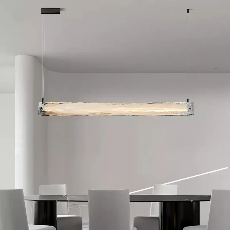 Simplicity Cloud Fog Glass Chandelier Modern Restaurant Bar bar counter Long Strip Hanging Lamp LED 230V Pendant Light Fixture