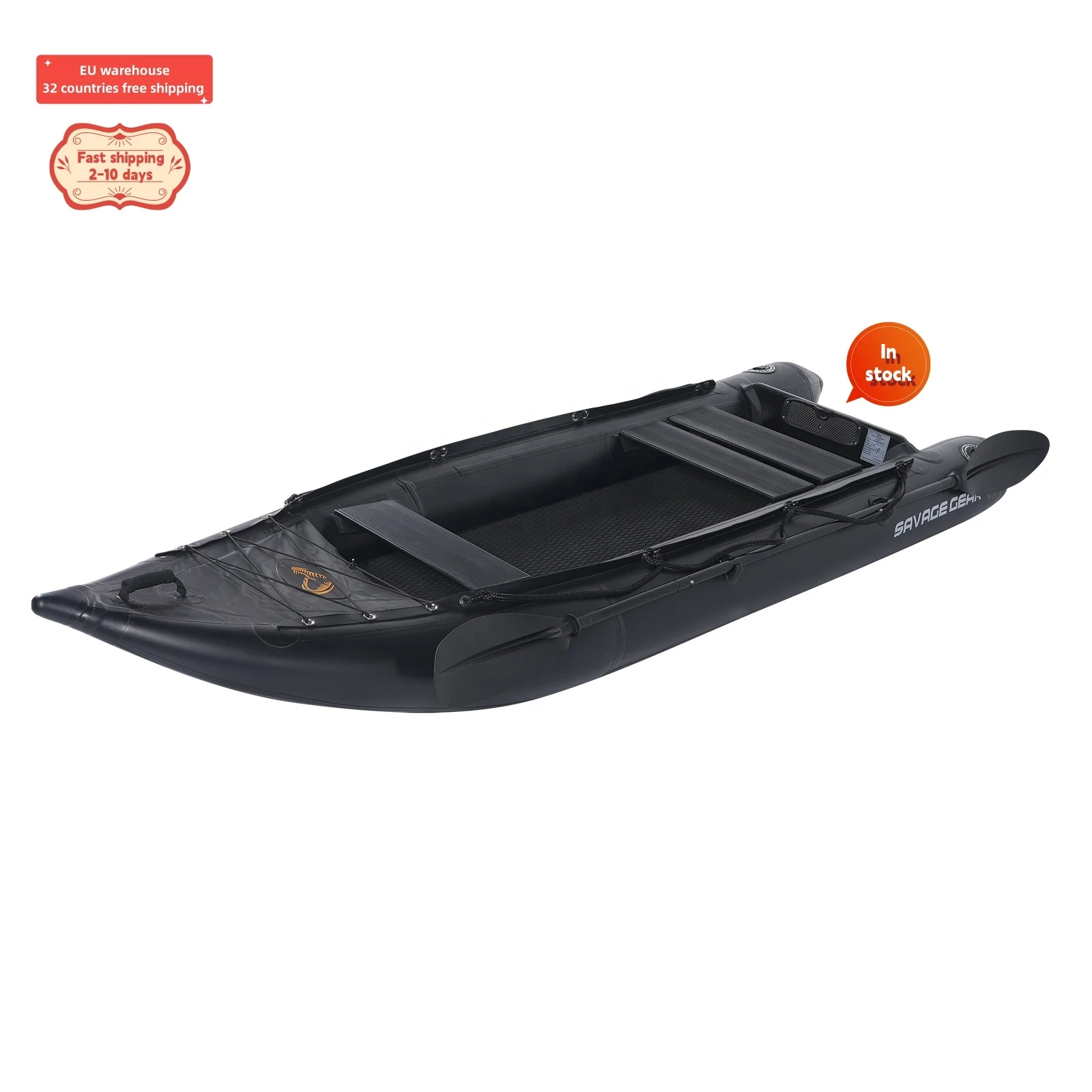 Black330 Inflatable Fishing Boat Canoe Fishing Kayak Inflatable Kayak Camping