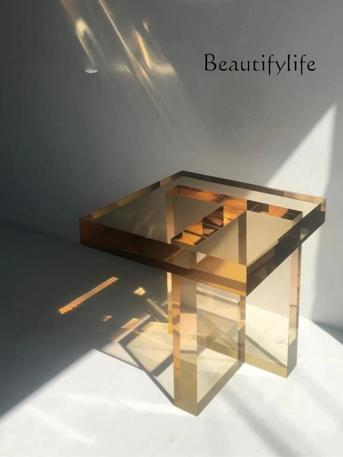 Gradual change of color acrylic table, entrance bar, simple modern glass light luxury art coffee table