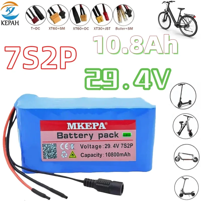 100% New 7s2p 29.4V 10.8ah 18650 Li-Ion Battery 29.4V 10800Mah for Electric Scooters Balancing Scooter Battery Replacement.