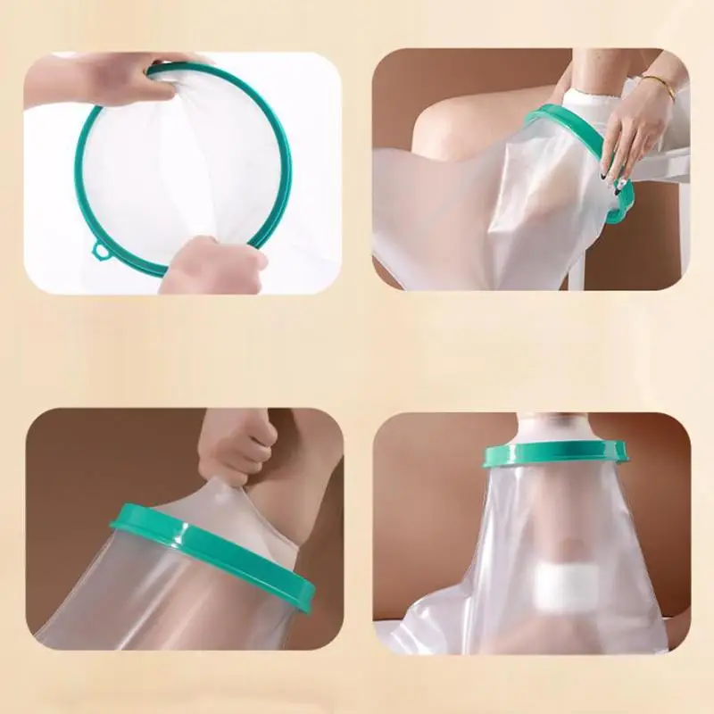 Blaue Duschabdeckung für Erwachsene, wasserdichter, versiegelter Gipsverband-Schutz für Wunden, Frakturen an Bein, Fuß, Arm, Handfläche, Badewannenschutzring, Schutzhülle – Detail 6