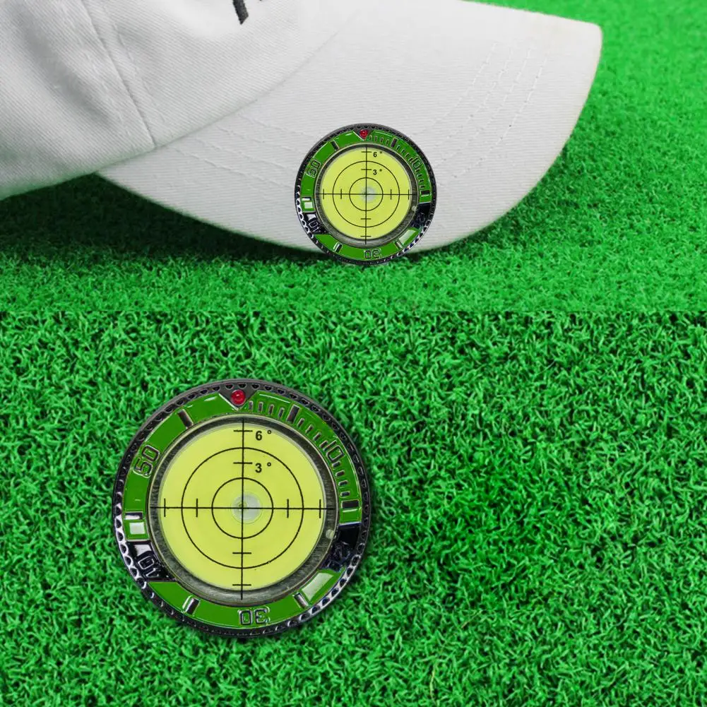 Зажим для шляпы для гольфа, зеленый инструмент для чтения, зажим для шляпы для гольфа с пузырьковым уровнем для зеленого чтения, профессиональные аксессуары для гольфа, железный шар