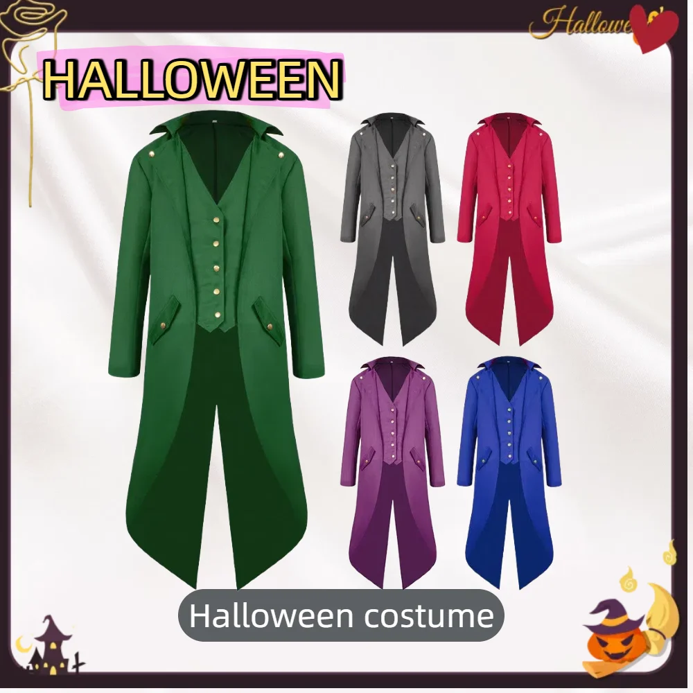 

Новое поступление весны/осень 202, средневековый винтажный мужской фрак, костюм для косплея, бальное красное платье для выступлений