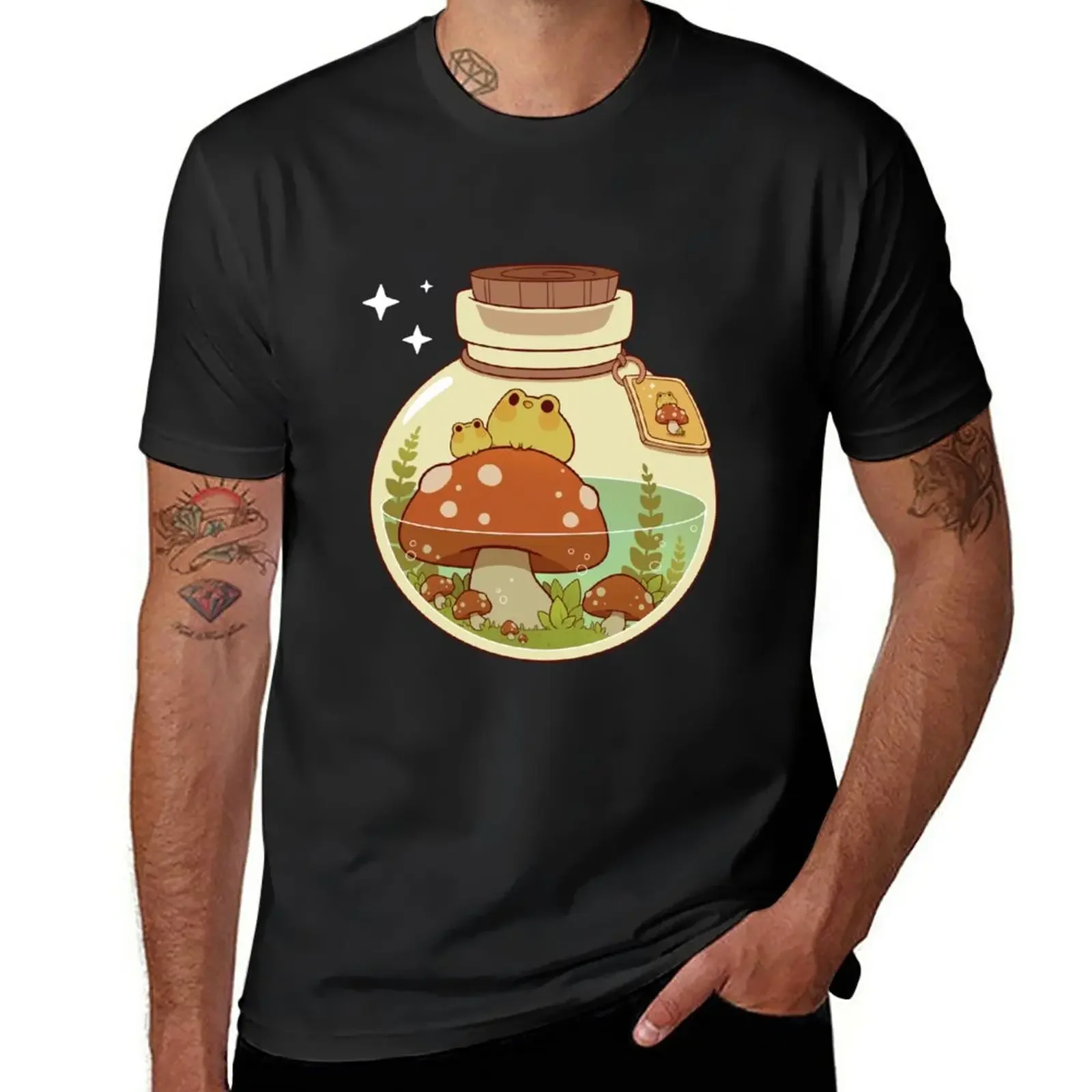 New Frog and mushroom potion T-Shirt Anime t-shirt plus size tops tops men graphic t shirts