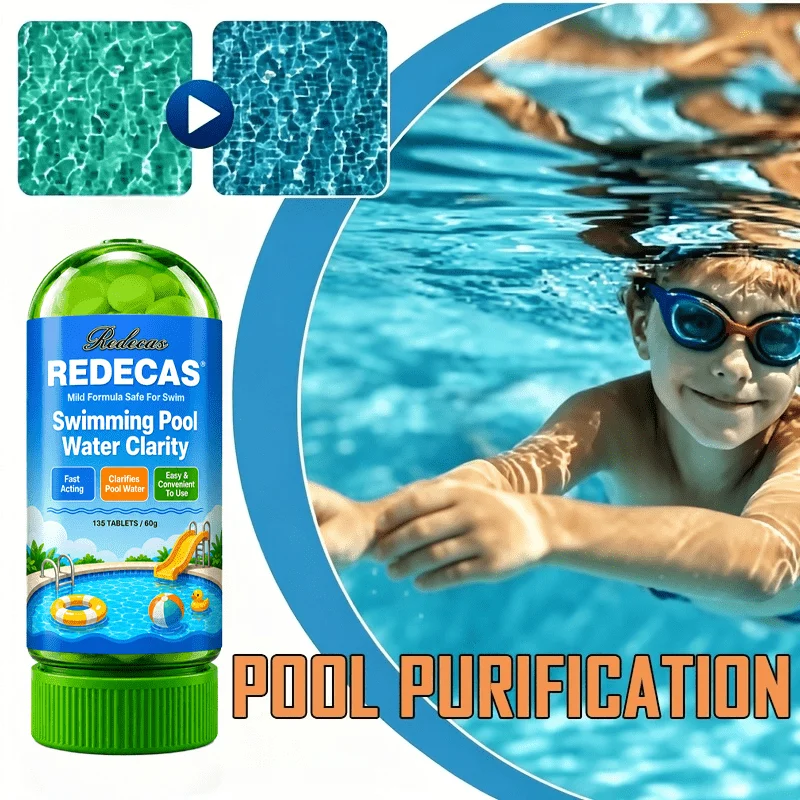 Pool & Pond Water Purifier Tablets, dual-effect clear water remove odor, long balance fresh & salt water