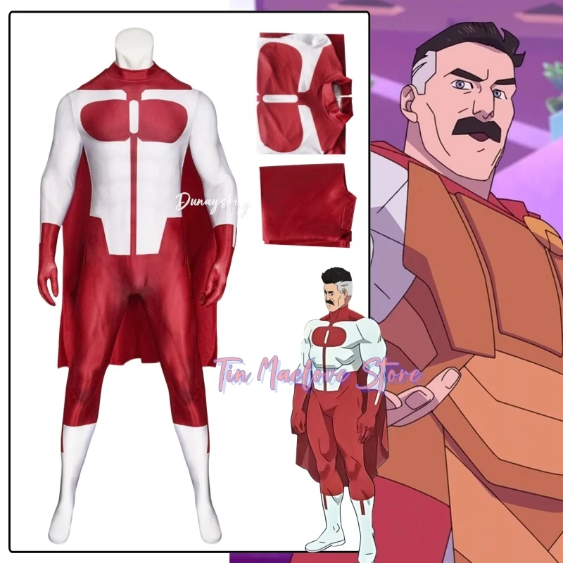 

Анимация Omni-man Косплей 코스프레 Комбинезон Нолан Грейсон Боди с накидкой Хэллоуин Карнавальная ткань Маскировка