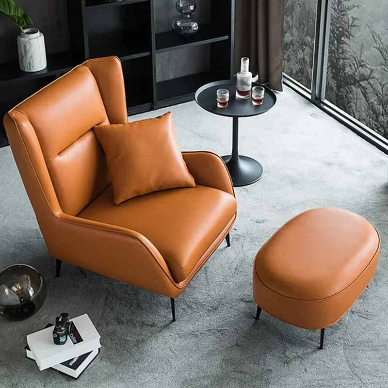 Modern Nordic Single Reclining Chair Light for Home Living Room Bedroom Hotel Balcony Leisure