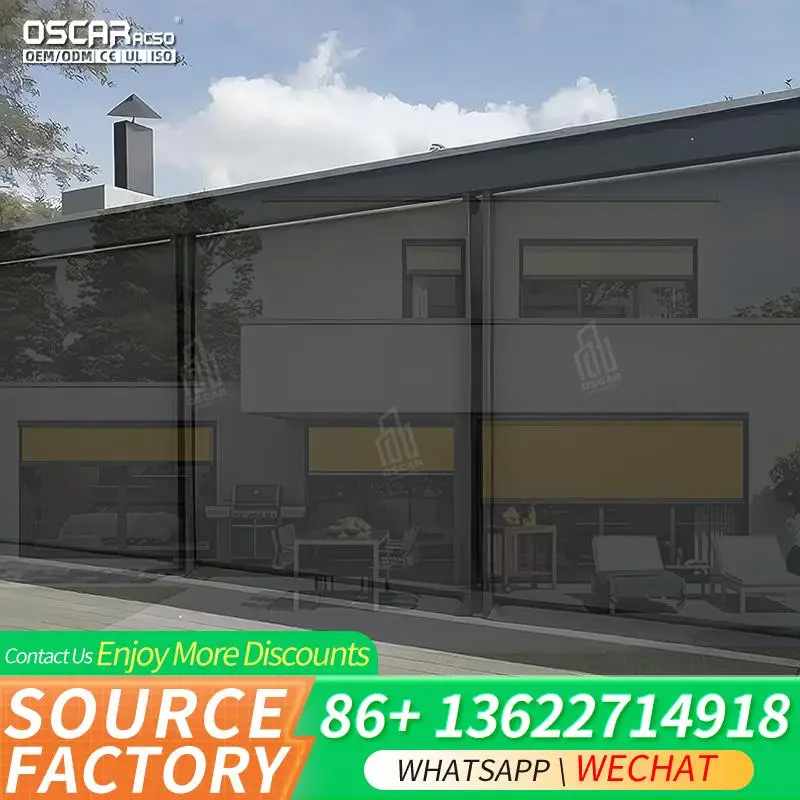 Blackout Waterproof Exterior Electric Automatic Roller Blind for Window Garden Outdoor Use Rolling Blind
