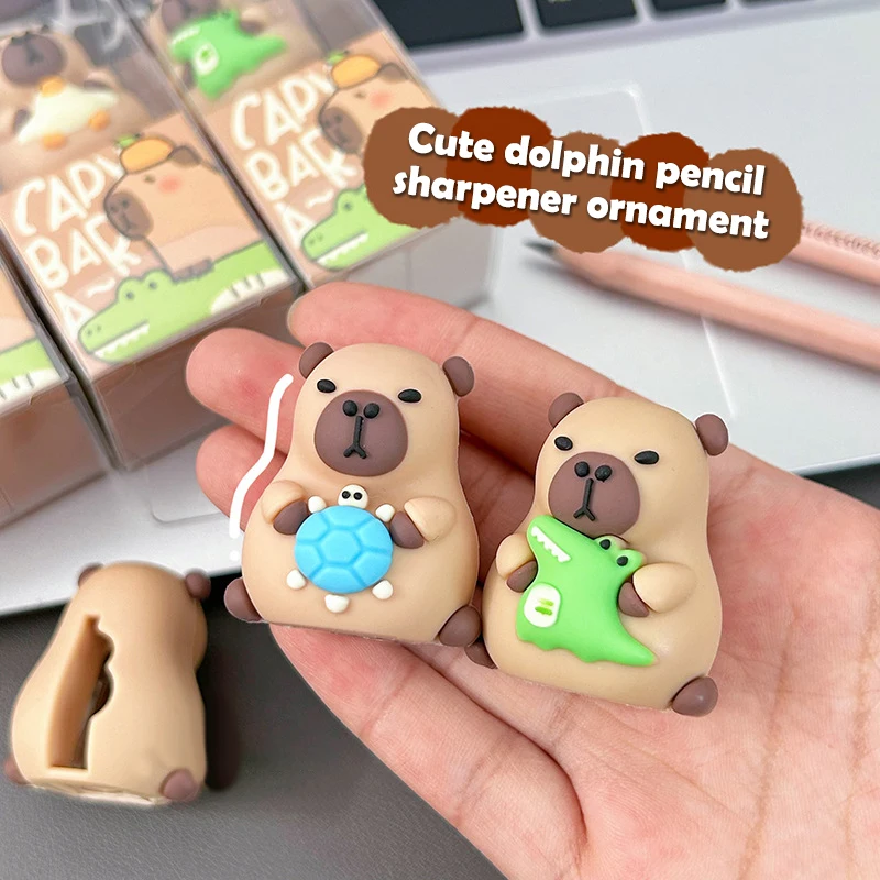 Capybara Pencil Sharpener Cartoon Cute Portable Mini Pencil Sharpener Students Stationery School Supplies Gifts