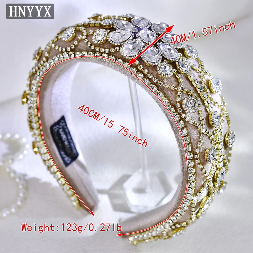 HNYYX Bohemian Rhinestone Hair Accessories Unique Flower Crystal Headband Wedding Bridesmaid Jewelry Hair Tiara Gift A252