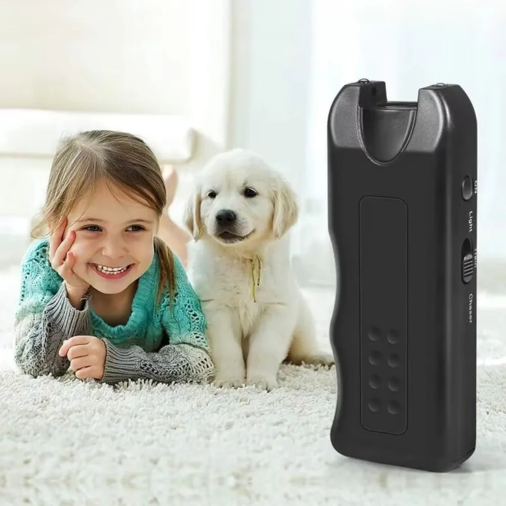 

3 in1 Ultrasonic Dog Repeller LED Light Battery Powered Anti-barking Training Device Handheld Portable Dog Bark Deterrent