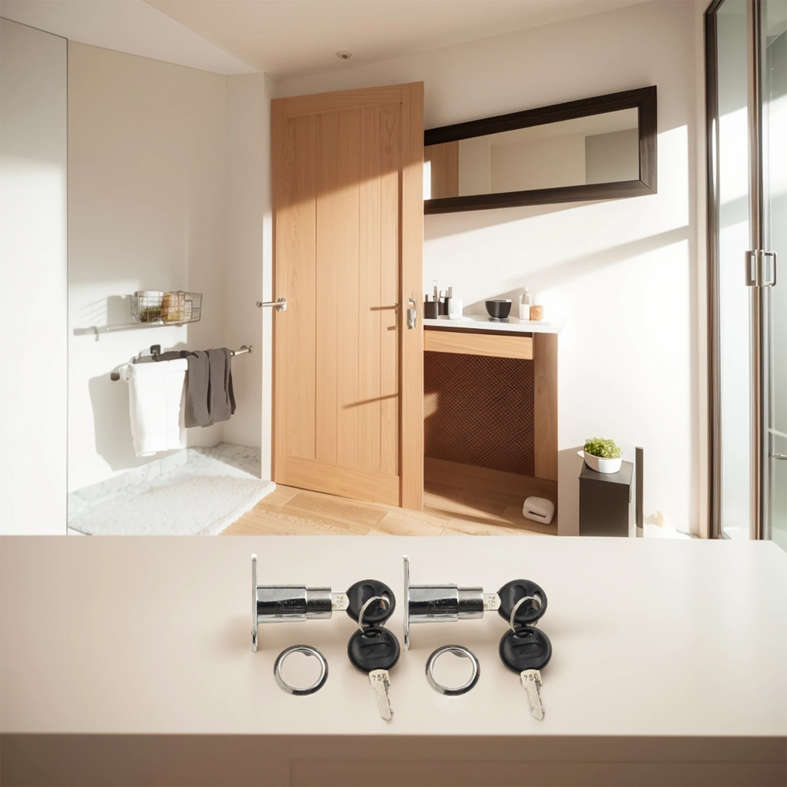 2 مجموعة Ca1111111111111111111111111111111bi11111111111111111111111net دفع المكبس قفل، اسطوانة سبائك الزنك مرتبطا مختلف