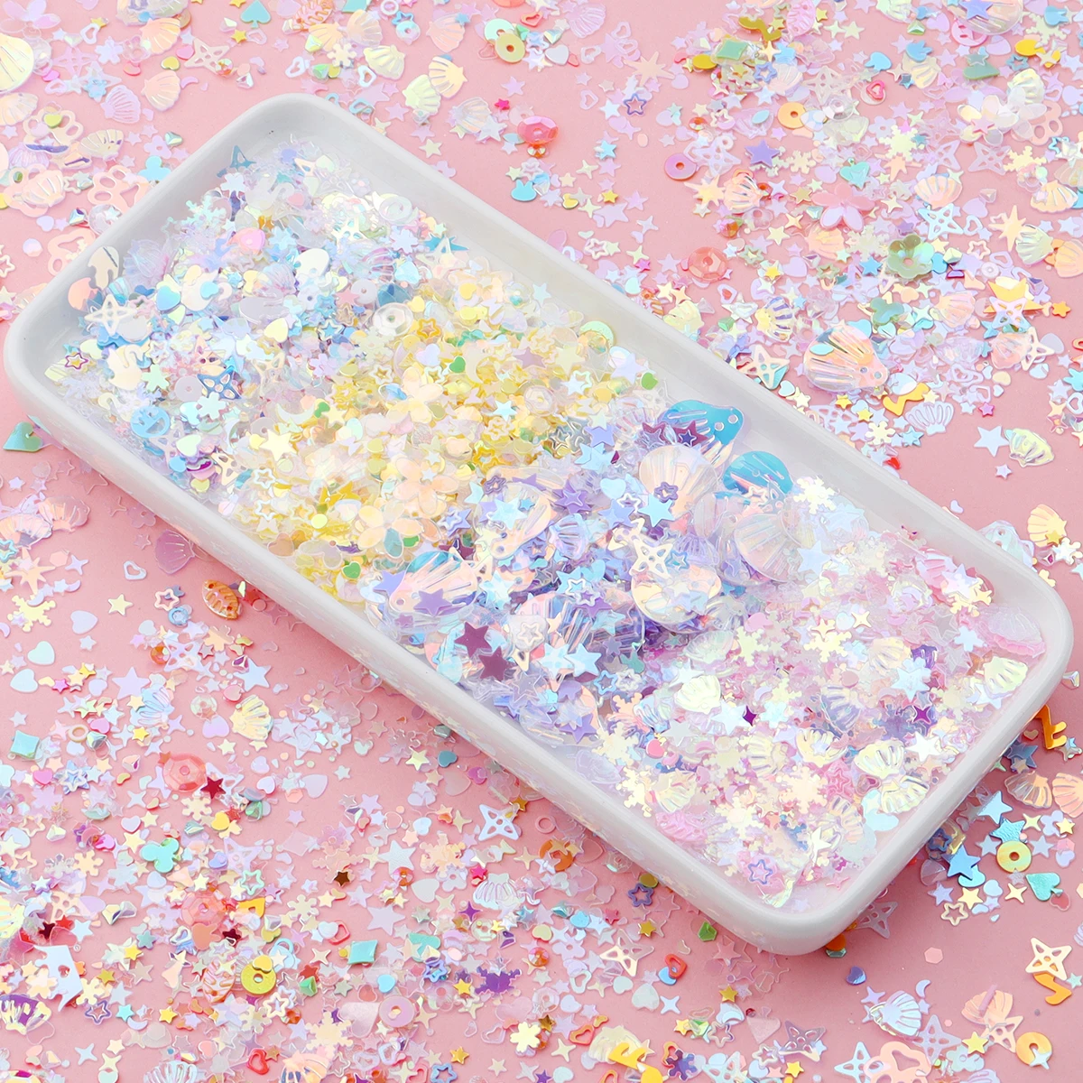 25g Mixed Style Sequin Lridescence Ultra-Thin Nail Enhancement Glitter DIY Drip Glue Nail Handmade Crafts Decoration Accessories