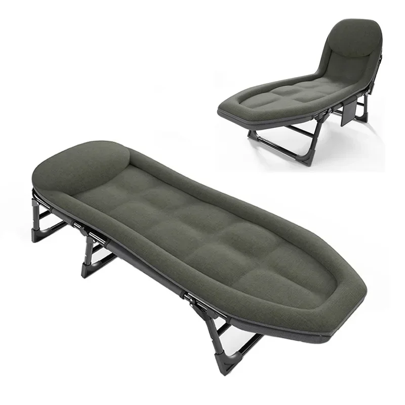 American Style Single Nap Folding Bed, Office Recliner, Folding Lounger, Simple Portable, Camp, Lightweight Night Bed