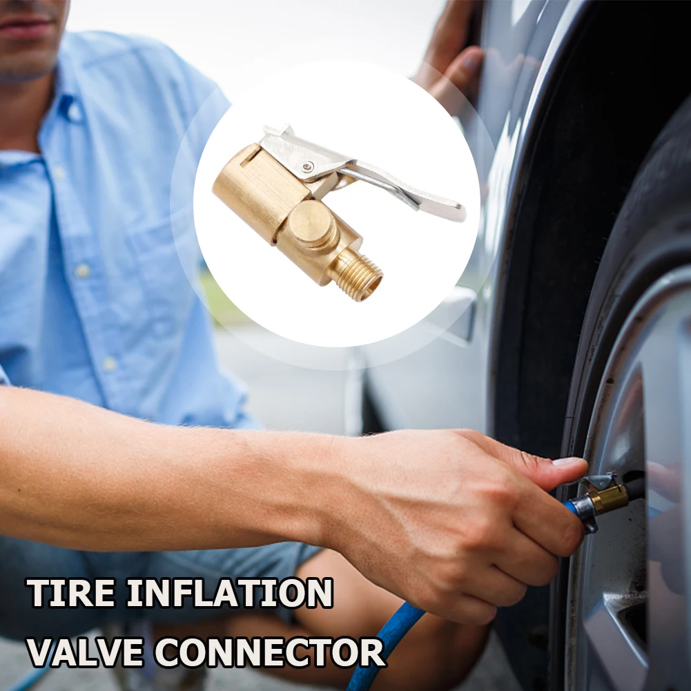 

Соединитель клапана насоса для накачивания, переходник с зажимом, латунная шина, колесо, пневматический патрон, клапан колеса, надувное сопло насоса