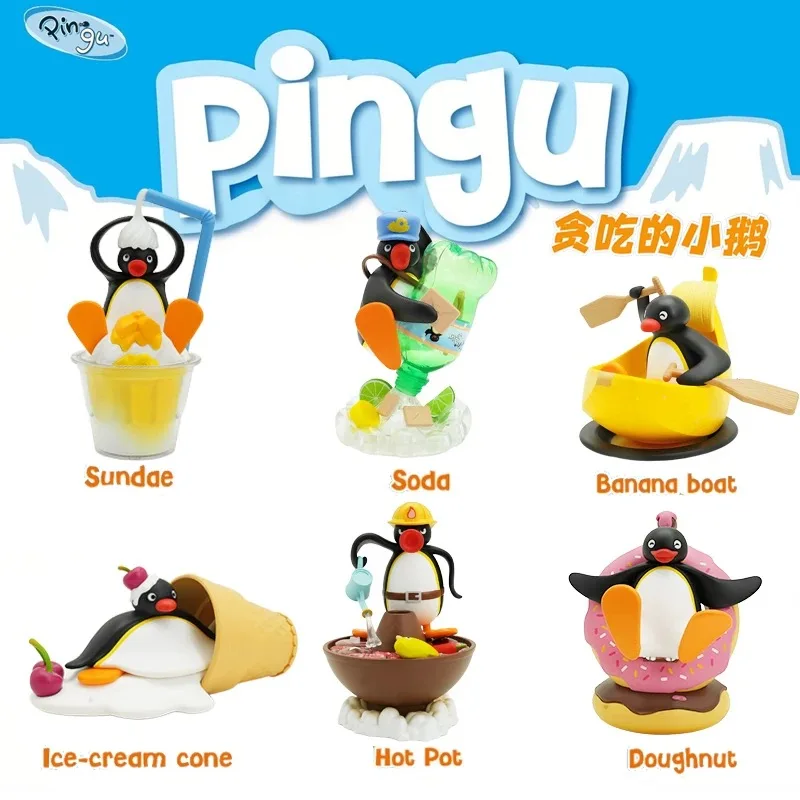 Pingu Penguin Fun Eggs Greedy Little Geese Series Blind Box Twister Figures Desk Accessories Toys view 4