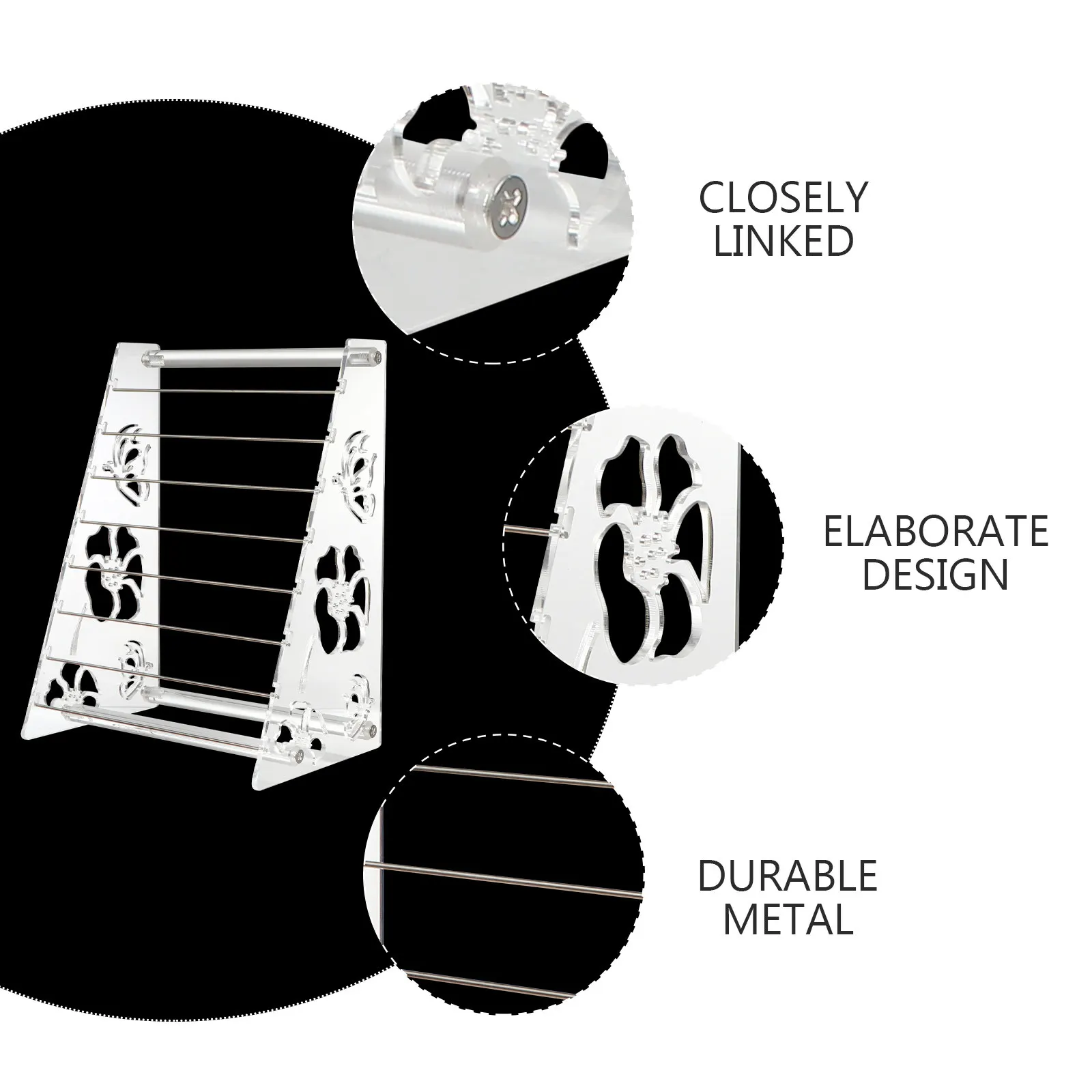 

1 шт. акриловая подставка для украшений на 8 уровней, прозрачная стойка для организации хранения браслетов, подвесок, бусин, органайзер для демонстрации
