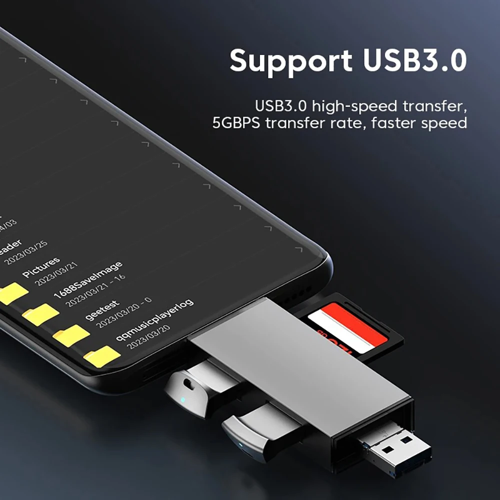7 в 1 адаптер для чтения карт памяти USB 3.0 типа C к SD TF для карт памяти для ПК, ноутбуков, аксессуаров, мульти-считыватель смарт-карт