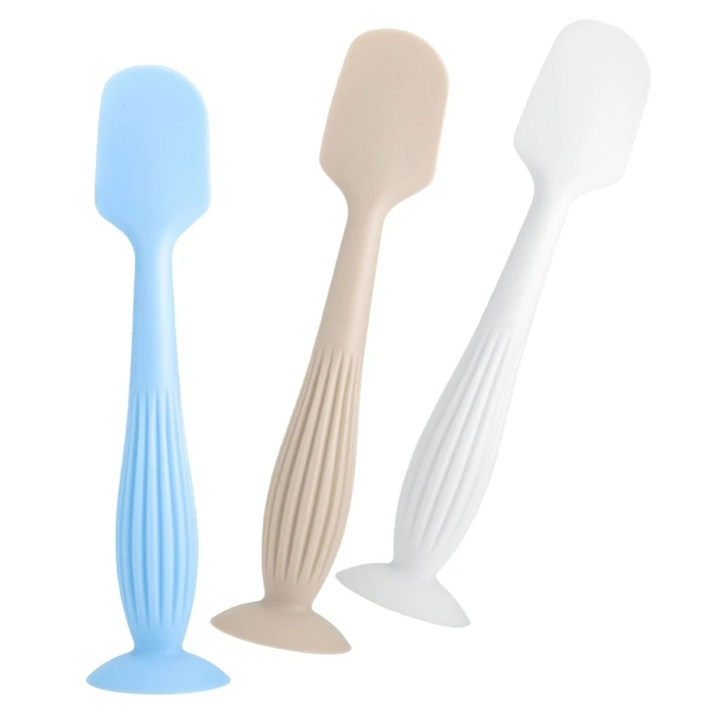 3Pcs Easy Clean Baby Diaper Rash Cream Applicator Spoon Brush Silicone Scraper 40JC