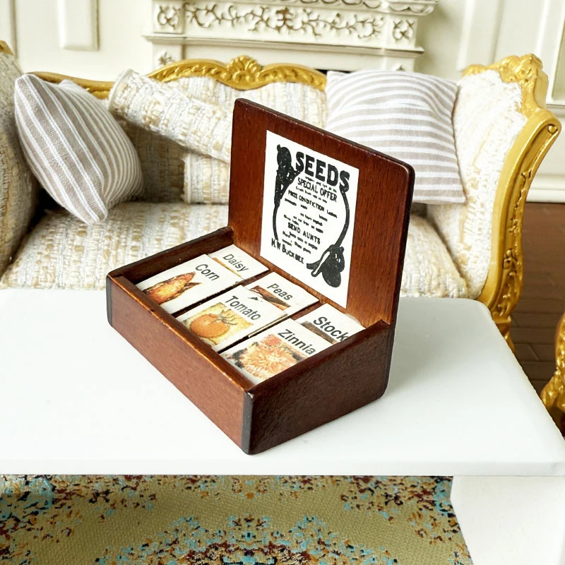 1/12 ドールハウス木製種子販売ディスプレイボックスドールハウスファームシーン装飾ドールハウスアクセサリーごっこ遊びおもちゃ