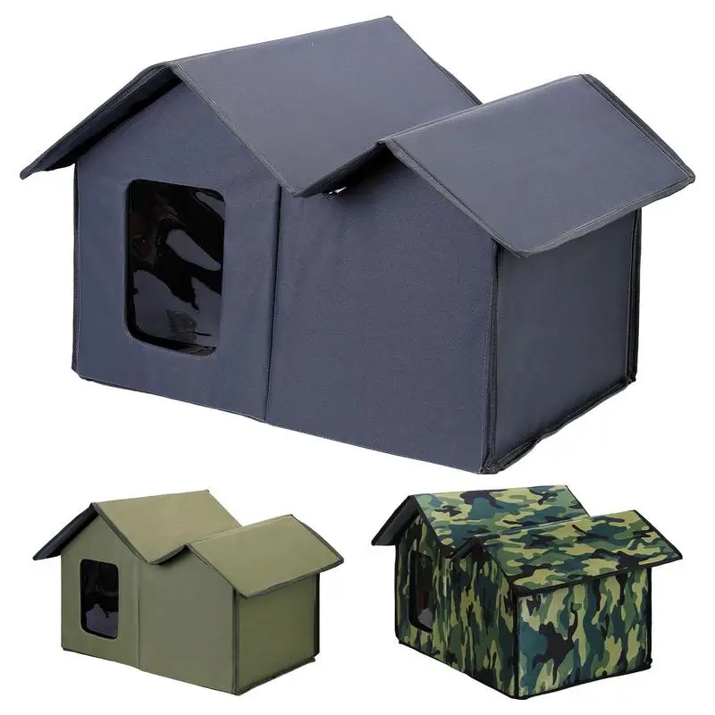 

Waterproof Cat House Collapsible Cats Dogs Sleeping Cave Insulated Ferals Shelter Keep Warm Indoor Outdoor Garden Pet Supplies