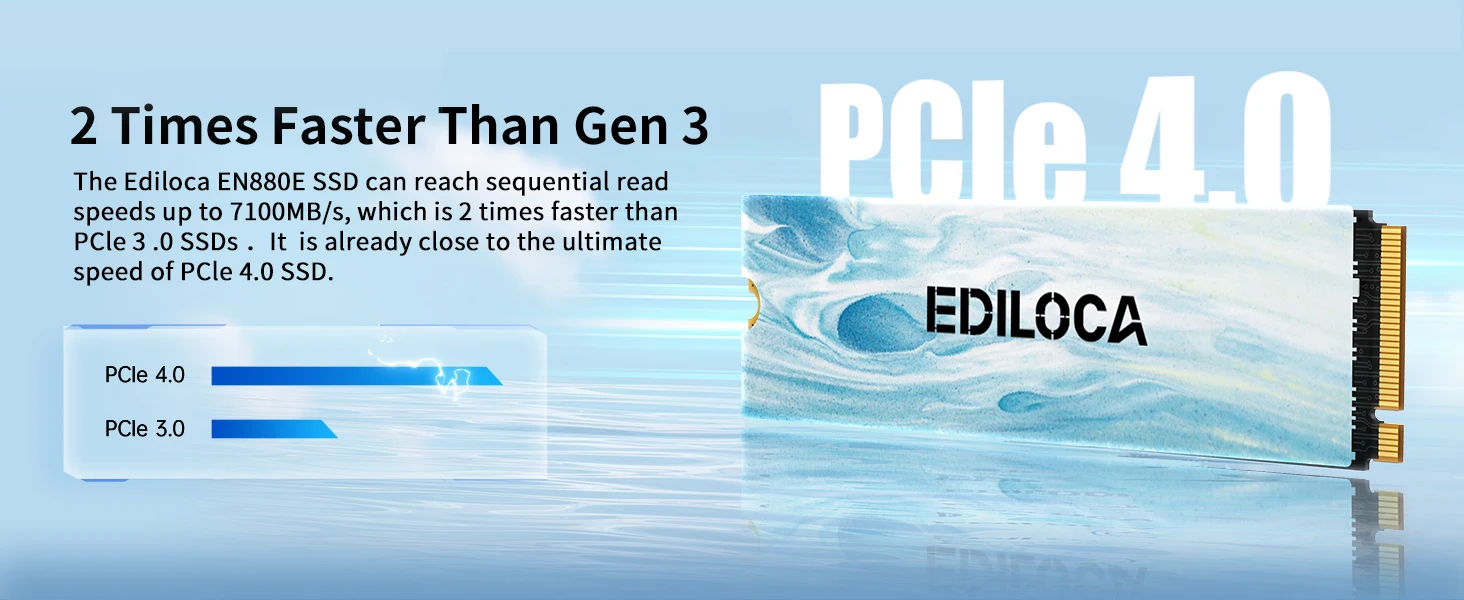 EN880E M.2 SSD 1TB NVMe SSD M2 2280 PCIe Gen 4.0x4 Lesegeschwindigkeit bis zu 7100MB/s Interne Solid-State-Festplatte für Laptop Desktop PS5 – Detail 3
