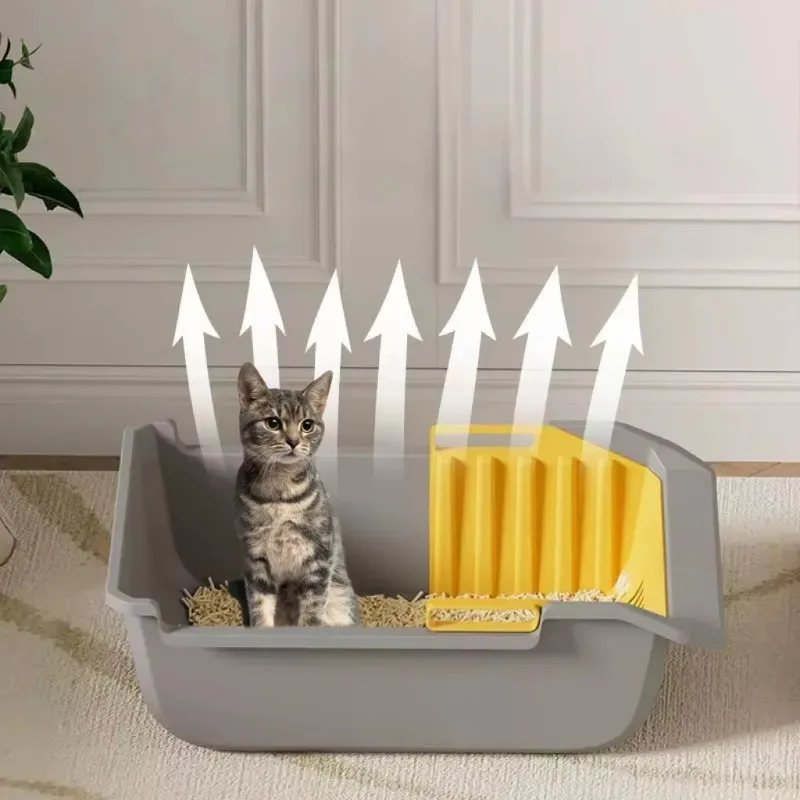 

Extra-large Leakage-proof and Splash-proof Semi-closed cat Litter Box Plastic cat Toilet Cleaning cat Supplies