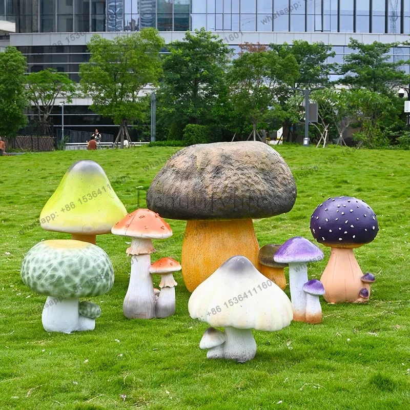 

Garden Decoration Courtyard Park Community Landscape Sculpture Outdoor Artificial Mushroom Ornament
