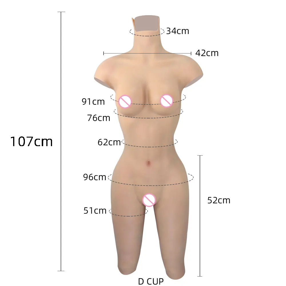 Crossdressing Silicone Bodysuit Fake Breast Forms False Vagina Boobs Realistic Men To Women For Cosplay Sissy Drag Queen Ladyboy