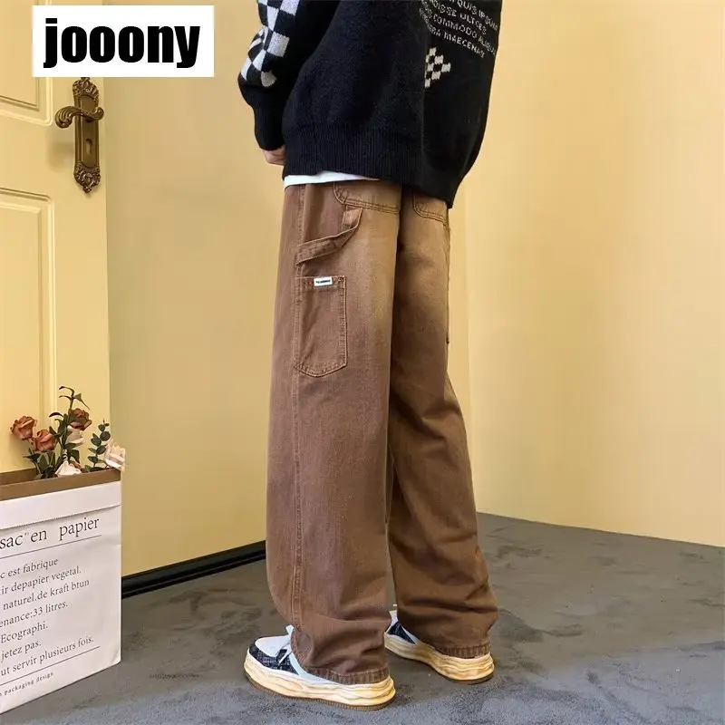 Y2k Aesthetics Baggy Jeans Streetwear Men High waist Casual Wash Pants Denim Men Trousers Vintage Jeans Versatile Hip Hop Style