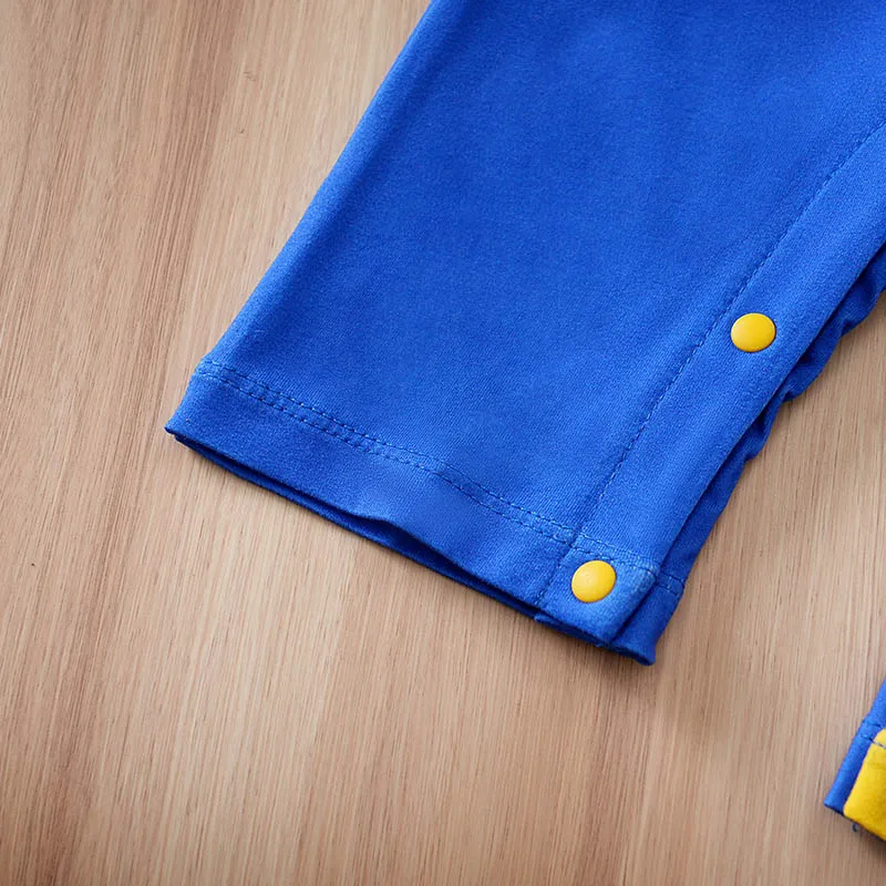 2 قطعة طفل بنين بنات للجنسين الوليد رومبير 0-18 أشهر ملابس طفل رضيع طويلة الأكمام تأثيري ملابس مهرج قبعة بذلة #6